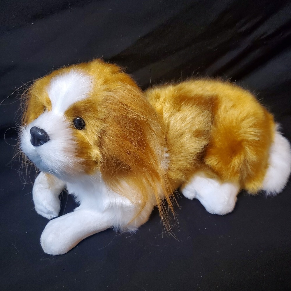 King Charles Spaniel Lifelike Miniature 10" Soft Furry Pet Puppy Dog Shelf Decor